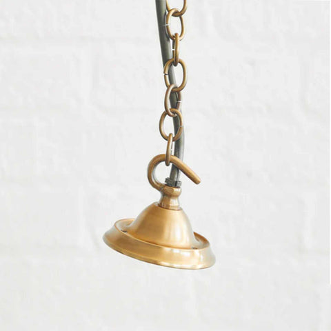 Pooky Crail Lantern outdoor ceiling light with solid brass finish and hanging chain