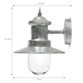 St Ives Outdoor Ships Light hot-dipped galvanised steel wall light with glass shade and rustic coastal design