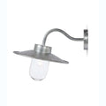 St Ives Swan Neck Light galvanised outdoor wall light with curved arm and weatherproof design