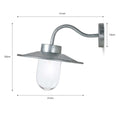 Galvanised St Ives Swan Neck Light outdoor wall lamp with curved design and weatherproof finish