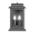 Belvedere Outdoor charcoal grey wall light with two bulbs for exterior home lighting