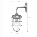 St Ives Harbour galvanized outdoor wall light with caged glass and industrial coastal design