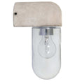 Southbank Outdoor Wall Light with polymer concrete finish and glass shade, weatherproof IP44 rated downlight for outdoor or bathroom use