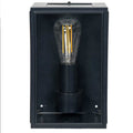Belgrave Outdoor Lantern small black powder-coated steel outdoor wall light with clear glass and vintage bulb.
