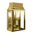 Kingsley Outdoor Wall Lantern in solid brass with classic lantern design for outdoor use