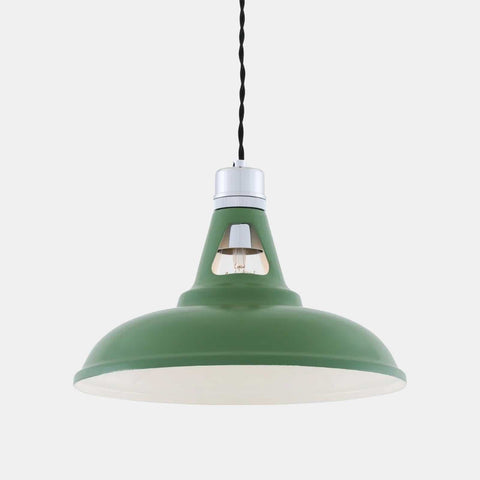 Green Vienna Pendant Light with industrial design and minimalist style hanging lamp