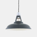 Vienna Pendant Light with sleek gray industrial design and exposed bulb for modern and classic interiors