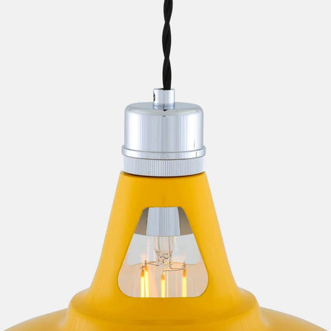 Vienna Pendant Light with yellow industrial-style shade and Edison bulb for modern home décor