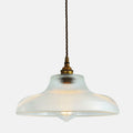 Mono Prismatic Pendant Light with prismatic glass shade and vintage brass fitting hanging light fixture