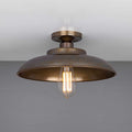 Telal Flush Ceiling Light with vintage industrial design and exposed bulb for minimalist home lighting