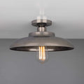 Telal Flush Ceiling Light with industrial vintage design and exposed bulb, ideal for low ceilings and modern interiors.