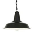 Salton Pendant Light black industrial-style aluminium hanging light with wide factory shade