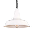 Salton Pendant Light white industrial style adjustable hanging ceiling lamp with metal shade and exposed bulb