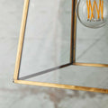 Medium Luxor Lantern Pendant Light with clear glass panels and antiqued brass frame