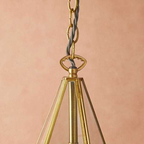 Pooky Stella Star Pendant giant clear glass ceiling light with brass finish
