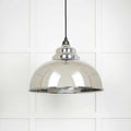 Brampton Nickel Pendant Light handcrafted polished brass with sleek rounded design hanging in modern interior