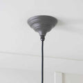 Brampton Grey Pendant Light ceiling mount in grey with black cord