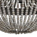 Large Luna Wooden Beaded Pendant Light with handcrafted wooden beads and painted metal frame in shabby chic style
