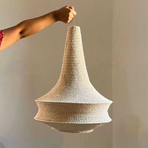 Joosh Natural Crochet Pendant Light - medium