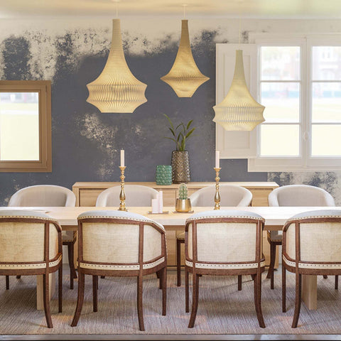 Joosh Natural Crochet Pendant Light - medium in a kitchen