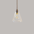 Rye small clear glass shade pendant light with hand-blown conical shade and vintage-style bulb