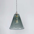 Rye smoked glass medium pendant light with adjustable flex and vintage bulb