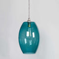 Camber large teal glass shade pendant light with modern design and adjustable height