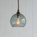 Soho Small Smoked Glass Shade pendant light with hand-blown grey smoked glass globe and vintage filament bulb