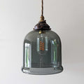 Hythe Small Smoked Glass Shade pendant light with adjustable flex and vintage-style bulb
