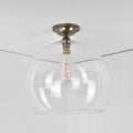 Soho extra large clear glass globe flush ceiling light with vintage filament bulb