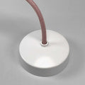 Modern Scandi Simple Bulb Pendant Light white ceramic ceiling mount with pink braided cord