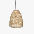 Nkuku Noko Wicker medium conical pendant light with hand-woven natural wicker design