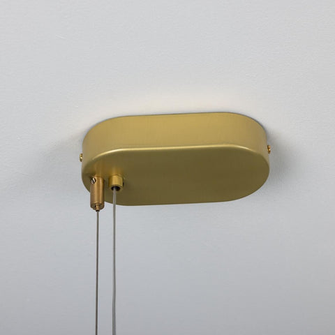 Fairfield Contemporary Brass LED Linear Pendant ceiling light suspended by wires