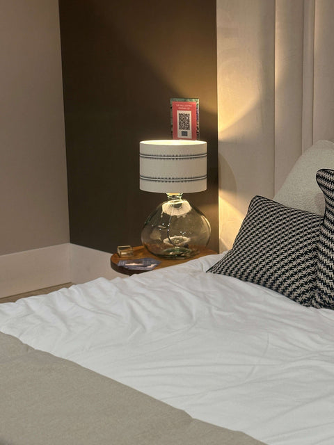 Wide Recycled Glass Table Lamp Base