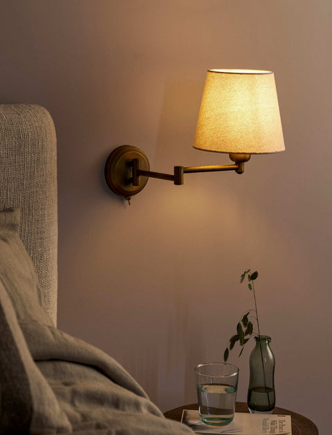 Peartree Extendable Arm Wall Light - Antique Brass