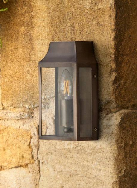 Pooky Crail Outdoor Wall Light solid brass lantern style porch light with warm glow and weatherproof design