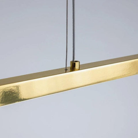 Fairfield Contemporary Brass LED Linear Pendant ceiling light with sleek brass finish and integrated LED lighting
