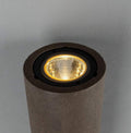 Simple cylindrical concrete outdoor wall light with up and down LED illumination, IP65 rated