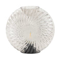 Salcombe Glass Cordless Table Lamp with seashell-inspired multi-faceted glass design and soft diffused glow