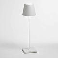 Zafferano Poldina Pro rechargeable white cordless table lamp with sleek modern design