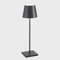 Zafferano Poldina Pro rechargeable dark grey minimalist table lamp with touch dimmer and long battery life