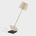 Zafferano Poldina Pro rechargeable sand table lamp with LED light and modern design