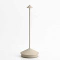 Zafferano Pina Pro rechargeable minimalist sand table lamp with touch controls and dimmer in beige
