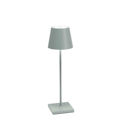 Zafferano Poldina Pro rechargeable sage green table lamp with modern wireless design