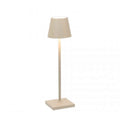 Zafferano Poldina Micro rechargeable sand finish table lamp with modern design and warm light