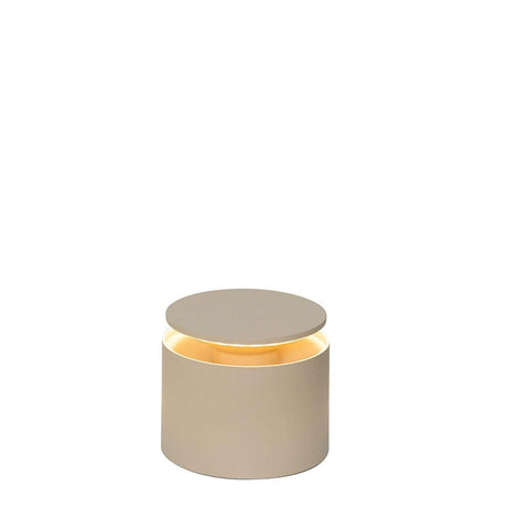 Zafferano Push-up rechargeable table lamp with push-to-activate warm LED light, adjustable brightness, and sleek modern design.