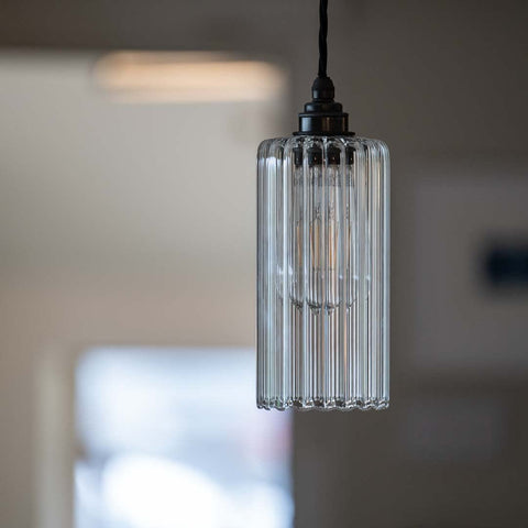 Brook Small Ribbed Glass Pendant Light