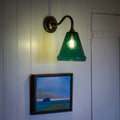 Rye Small Teal Glass Shade Wall Light