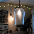 Royal Prismatic Glass Shade Pendant Light with prismatic glass shade and adjustable flex cable for versatile ceiling lighting