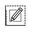 A minimalist black line icon depicting a pencil inside a dashed square frame, centered on a solid white background.